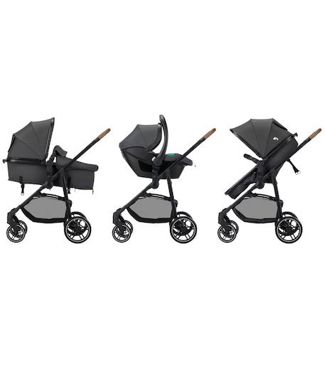 Poussette 3 en 1 i-size avec assise convertible en nacelle et cosi, haze trio lux Mineral graphite+Tinted gray 2 - vertbaudet enfant 