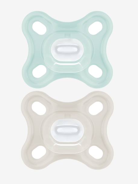 Lot de 2 sucettes 2-12 mois en silicone Comfort Bleu + vert+Rose + vert 1 - vertbaudet enfant 