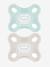 Lot de 2 sucettes 2-12 mois en silicone Comfort Bleu + vert+Rose + vert 1 - vertbaudet enfant 