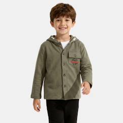 Veste sweat à capuche boutonnée garçon  - vertbaudet enfant