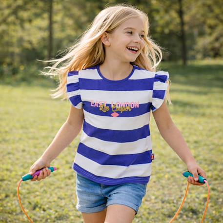 Top à rayures avec imprimé fille Fushia+Orange+Violet 11 - vertbaudet enfant 