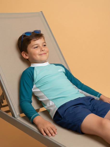 T-shirt anti-uv garçon : féroce Blanc / vert / bleu 2 - vertbaudet enfant 