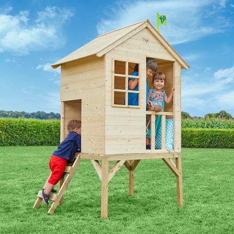 Maisonnette sur pilotis sunnyside bois fsc® Marron 1 - vertbaudet enfant 