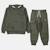 Sweat à capuche avec poche et pantalon de jogging Gris+Kaki+Marine+Noir 10 - vertbaudet enfant 