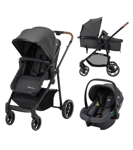 Poussette 3 en 1 i-size avec assise convertible en nacelle et cosi, haze trio lux Mineral graphite+Tinted gray 1 - vertbaudet enfant 