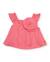 Blouse pour fille en toile avec grande fleur sur le devant Rose 1 - vertbaudet enfant 