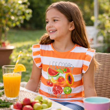 Top à rayures avec imprimé fille Fushia+Orange+Violet 7 - vertbaudet enfant 