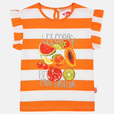 Top à rayures avec imprimé fille Fushia+Orange+Violet 8 - vertbaudet enfant 