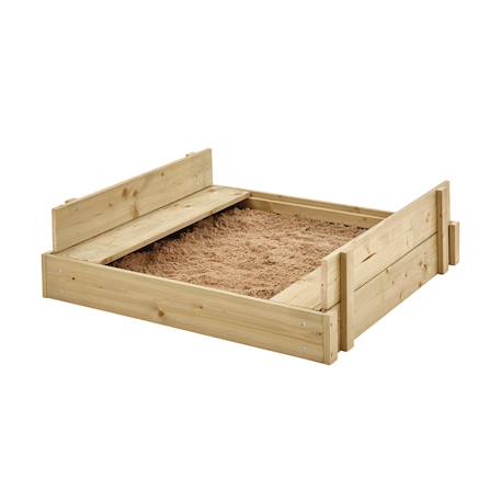Bac à sable avec bancs intégrés  bois fsc® Marron 2 - vertbaudet enfant 