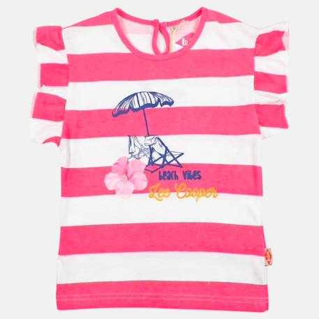 Top à rayures avec imprimé fille Fushia+Orange+Violet 3 - vertbaudet enfant 