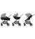 Poussette 3 en 1 i-size avec assise convertible en nacelle et cosi, haze trio lux Tinted gray 2 - vertbaudet enfant 