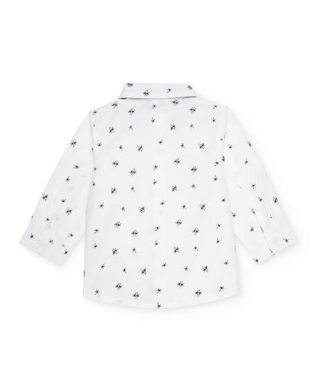 Chemise garçon en tissu uni avec nœud papillon amovible Blanc 2 - vertbaudet enfant 