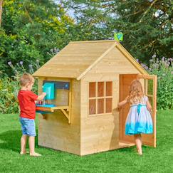 Maisonnette cabane enfant + cuisine extérieure refuge bois fsc®  - vertbaudet enfant