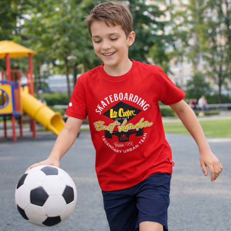 T-shirt manches courtes garçon avec imprimé Bleu+Gris+Marine+Rouge 15 - vertbaudet enfant 