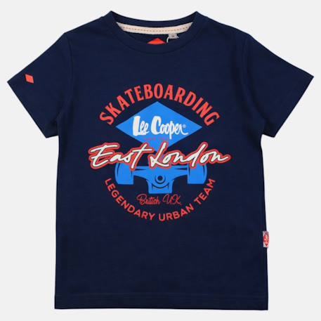 T-shirt manches courtes garçon avec imprimé Bleu+Gris+Marine+Rouge 11 - vertbaudet enfant 