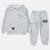 Sweat à capuche avec poche et pantalon de jogging Gris+Kaki+Marine+Noir 4 - vertbaudet enfant 