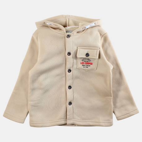Veste à capuche boutonnée, poche poitrine Bleu marine+Ecru+Vert kaki 8 - vertbaudet enfant 