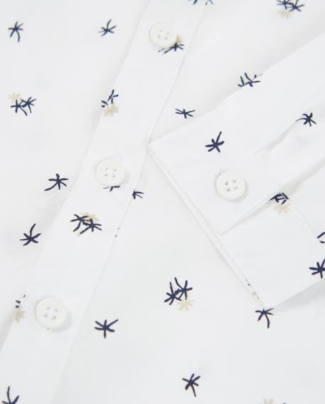 Chemise garçon en tissu uni avec nœud papillon amovible Blanc 4 - vertbaudet enfant 