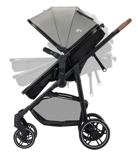 Poussette 3 en 1 i-size avec assise convertible en nacelle et cosi, haze trio lux Tinted gray 3 - vertbaudet enfant 