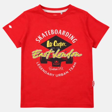 T-shirt manches courtes garçon avec imprimé Bleu+Gris+Marine+Rouge 16 - vertbaudet enfant 