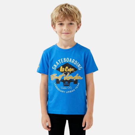 T-shirt manches courtes garçon avec imprimé Bleu+Gris+Marine+Rouge 1 - vertbaudet enfant 