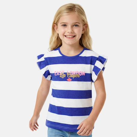 Top à rayures avec imprimé fille Fushia+Orange+Violet 10 - vertbaudet enfant 