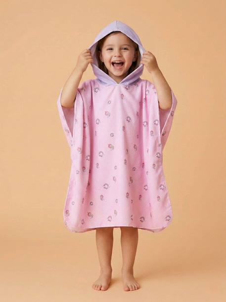 Poncho en microfibres Blanc / rose 2 - vertbaudet enfant 