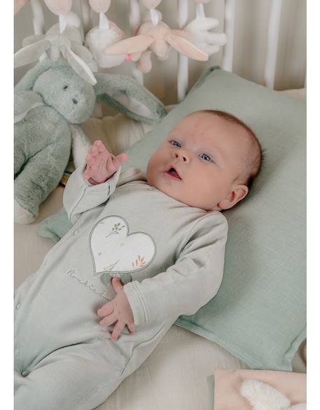 Pyjama bébé velours brodé Vert 2 - vertbaudet enfant 