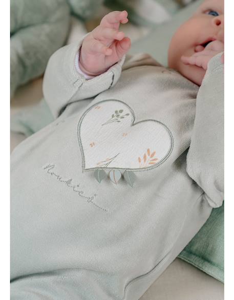 Pyjama bébé velours brodé Vert 3 - vertbaudet enfant 