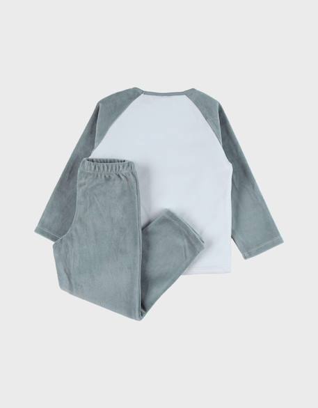 Pyjama bébé velours imprimé Beige 4 - vertbaudet enfant 