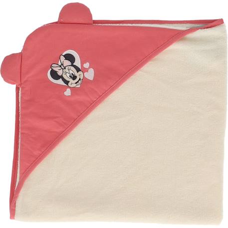 Cape de bain minnie coton et polyester Rose 2 - vertbaudet enfant 