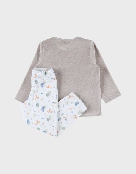 Pyjama bébé velours imprimé Beige 4 - vertbaudet enfant 