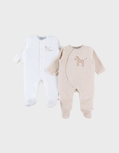 Bébé-Lot de 2 pyjamas bébé velours