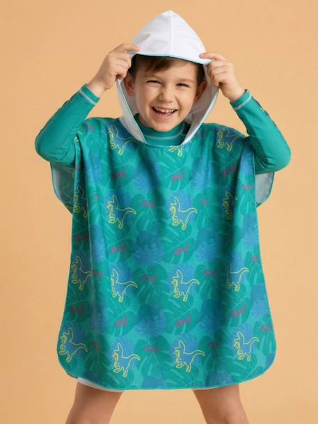 Poncho en microfibres Blanc / vert 2 - vertbaudet enfant 