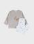 Pyjama bébé velours imprimé Beige 1 - vertbaudet enfant 