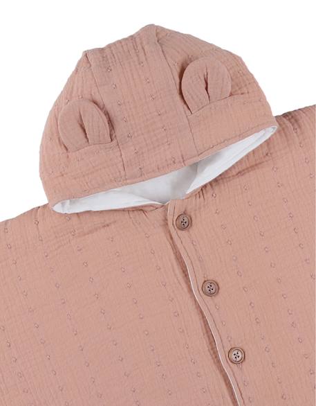 Poncho bébé mousseline de coton bio Rose 5 - vertbaudet enfant 