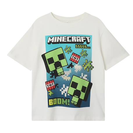 T-shirt garçon minecraft Blanc 2 - vertbaudet enfant 