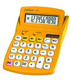 Jouet-Calculatrice de bureau jaune 10 chiffres avec écran à angle ajustable