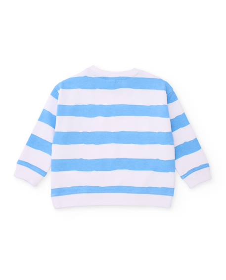 Sweat garçon en maille avec imprimé rayé Bleu 2 - vertbaudet enfant 