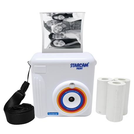 Starcam® print, pack caméra avec imprimante instantanée, 3 rouleaux de papier et dragonne Blanc 1 - vertbaudet enfant 