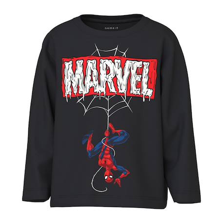 Garçon-Pull, gilet, sweat-Sweat noir garçon Spiderman