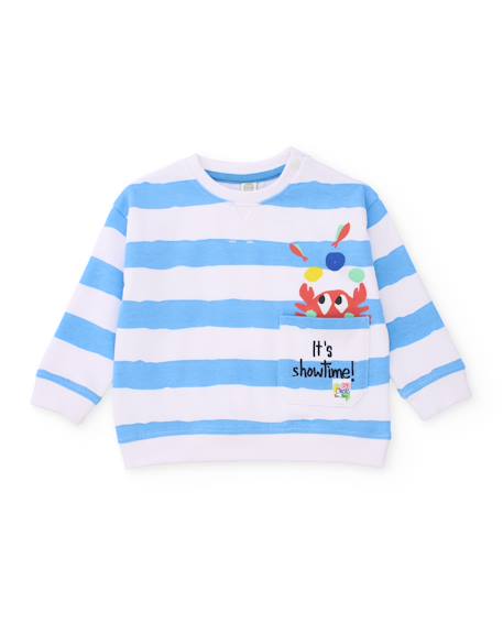 Bébé-Pull, gilet, sweat-Sweat-Sweat garçon en maille avec imprimé rayé