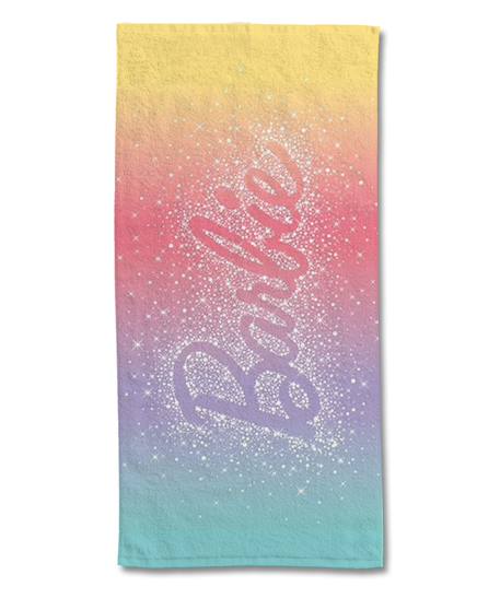 Serviette de plage barbie arc-en-ciel coton Multicolore 1 - vertbaudet enfant 