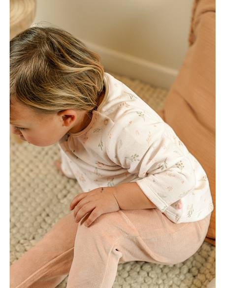 Pyjama bébé velours imprimé Rose 3 - vertbaudet enfant 