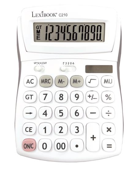 Calculatrice de bureau 10 chiffres avec écran à angle ajustable Blanc 1 - vertbaudet enfant 