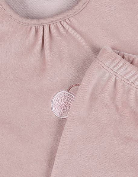 Pyjama enfant velours brodé Rose 3 - vertbaudet enfant 