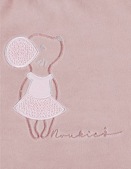 Pyjama enfant velours brodé Rose 4 - vertbaudet enfant 