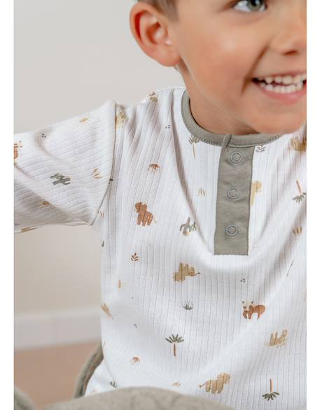 Pyjama jersey imprimé Beige 3 - vertbaudet enfant 