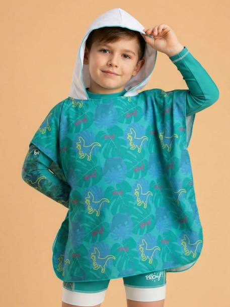 Poncho en microfibres Blanc / vert 1 - vertbaudet enfant 