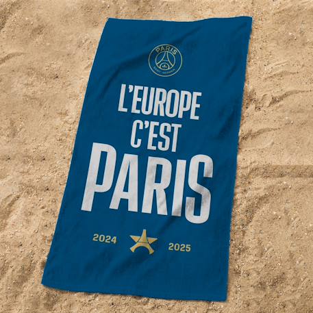 Serviette de bain et de plage imprimée 100% coton, psg nation Bleu nuit 2 - vertbaudet enfant 